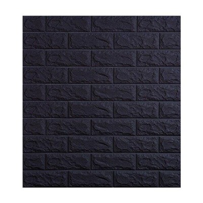 Tapet 3D Black design perete modern din caramida in relief, Autoadeziv , 77x70 cm foto