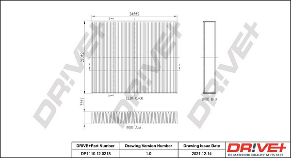 Dr!ve+ DP1110.12.0218 Filtru, aer habitaclu
