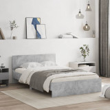 Cadru de pat cu tablie, gri beton, 120x200 cm GartenMobel Dekor, vidaXL