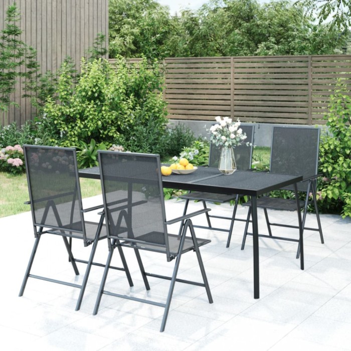 Gossi set de masa pentru gradina, 5 piese, antracit, otel