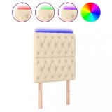 Cumpara ieftin Tablie de pat cu LED, crem, 80x7x118/128 cm, textil