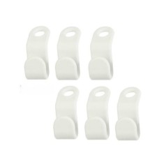Set 6 accesorii pentru umerase haine, plastic, 5 x 2 cm, alb