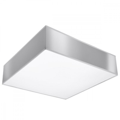 Lampă De Tavan Horus Gri Pvc 2 Becuri Pătrate Minimalistă De Interior foto