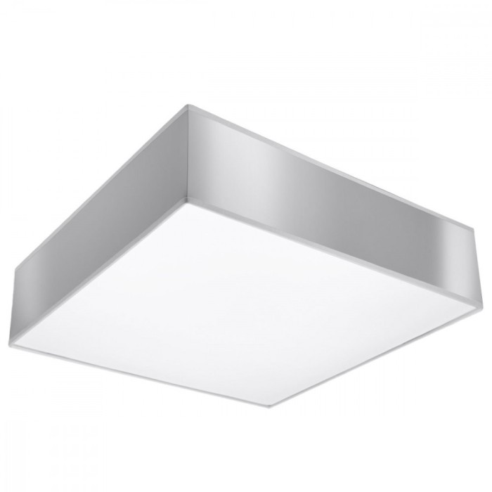 Lampă De Tavan Horus Gri Pvc 2 Becuri Pătrate Minimalistă De Interior