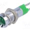 Lampă LED concav verde 24-28VDC &Oslash;8,2mm IP67 SIGNAL-CONSTRUCT