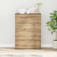 vidaXL Bufet cu sertar stejar artizanal 60 x 39 x 80 cm Lemn compozit