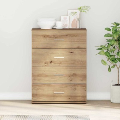vidaXL Bufet cu sertar stejar artizanal 60 x 39 x 80 cm Lemn compozit 871435 foto