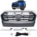 Grila cu LED Neagra cu Bar Dublu potrivita pentru Ford Ranger T7 16-19 Performance AutoTuning