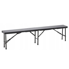 Banca pliabila pentru gradina sau catering, HDPDE, 180x25x43cm, negru Household NewTrend