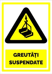 semn atentie greutati suspendate foto