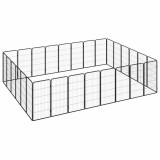 Cumpara ieftin Tarc caini 28 panouri negru 50x100 cm otel vopsit electrostatic