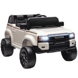 AIYAPLAY Mașină Electrică pentru Copii TOYOTA Land Cruiser 12V cu Telecomandă, V&acirc;rsta 3-6 Ani, Alb | Aosom Romania