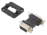 D-SUB 9P Conector F-F Negru, Neutrik