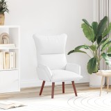 Fotoliu relaxant vidaXL Alb din piele artificială