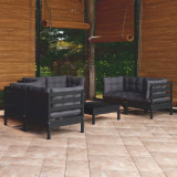 VidaXL Set mobilier de grădină cu perne, 7 piese, lemn masiv de pin