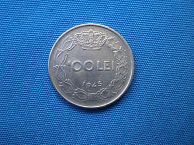 100 LEI 1943 DEFECT BATERE (LIPSESTE JUMATATE DIN 1 DE LA CIFRA 100 ) foto