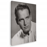 Tablou vintage Paul Newman actori celebri alb negru 1511 Tablou canvas pe panza CU RAMA 70x100 cm