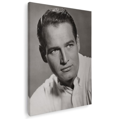 Tablou vintage Paul Newman actori celebri alb negru 1511 Tablou canvas pe panza CU RAMA 70x100 cm foto