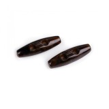 Cumpara ieftin Set 10 nasturi ovali din plastic, tip maslina 9 x 31 mm Maro