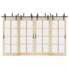 vidaXL Set feronerie pentru uși glisante, negru, 366 cm, oțel
