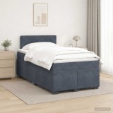 Cumpara ieftin Pat boxspring cu saltea Gri inchis 120 x 200 cm Catifea