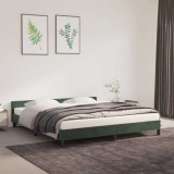 VidaXL Cadru de pat fără saltea, verde &icirc;nchis, 160x200 cm, catifea