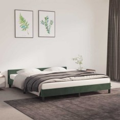 vidaXL Cadru de pat fără saltea, verde &icirc;nchis, 160x200 cm, catifea 347582