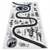 Covor FUN Route pentru copii, strada, animale, cremă, 240x330 cm