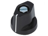 Buton Rotativ cu Flanșă și Indicator Plastic Negru &Oslash; 6mm
