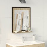 vidaXL Oglindă baie cu raft stejar sonoma 50x12x60 cm lemn prelucrat