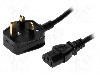 Cablu alimentare AC, 5m, 3 fire, culoare negru, BS 1363 (G) mufa, IEC C13 mama, LIAN DUNG -