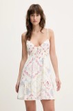 Hollister Co. rochie culoarea alb, mini, evazată, KI359-5019
