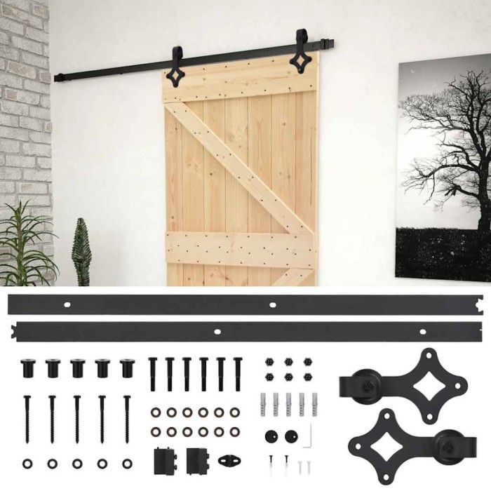 vidaXL Ușă glisantă cu set feronerie, 80x210 cm, lemn masiv de pin 3057487