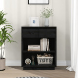 Gossi dulap consola, negru, 60x34x75 cm, lemn masiv de pin