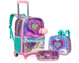 Cumpara ieftin Rucsac pentru scoala tip troler HTgroce, roz, 42 x 30 x 20 cm - RESIGILAT