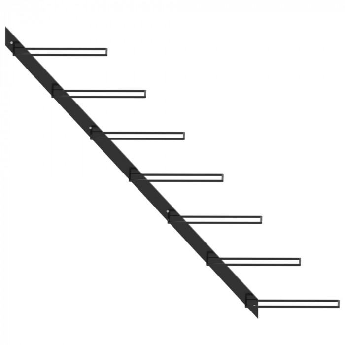 Suport sticle de vin de perete pentru 7 sticle, negru, metal