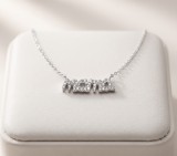 Lantisor din Argint 925 ,Mama Glow cu Cristale Zirconiu Albe