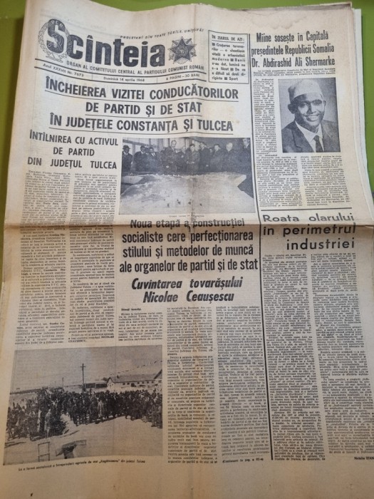 scanteia 14 aprilie 1968 - vizita lui ceausescu in tulcea si constanta
