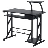 HomCom Birou Calculator Compact, Suport Tastatura Glisant, Sertar, Raft Depozitare, Spatiu Lucru, 90x50x95 cm