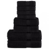 VidaXL Set de prosoape premium SOLUND, 8 piese, negru, 600 g/m&sup2;