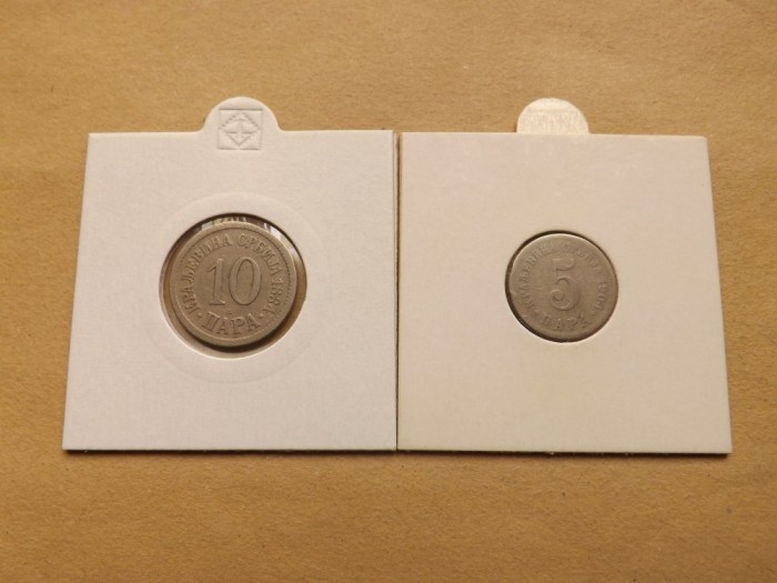 Serbia - Set: 5 para 1904 + 10 para 1884
