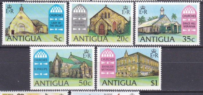 DB1 Antigua 1975 Biserici 5 v. MNH