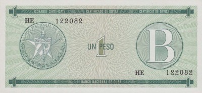 CUBA █ bancnota █ 1 Peso █ 1985 █ P-FX6 █ Serie B █ UNC █ necirculata foto