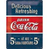 Placa metalica - Coca Cola - Delicious Refreshing Blue - 30x40 cm, Nostalgic Art Merchandising