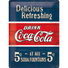 Placa metalica - Coca Cola - Delicious Refreshing Blue - 30x40 cm foto