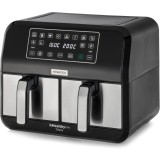 Friteuza cu aer cald Kenwood kHealthy Fry, 1700W, doua cosuri 2x 4L, 8 programe, touch display, Negru