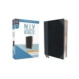 NIV, Thinline Bible, Compact, Imitation Leather, Black/Gray, Red Letter Edition