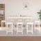 Set mobilier de bar, 9 piese, alb, lemn masiv de pin