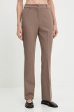 Answear Lab pantaloni culoarea maro, evazati, high waist