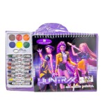Set de colorat Kpop 3D HUNTER cu caiet acuarele și creioane cerate